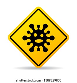 Virus warning vector sign isolated on white background