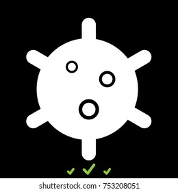 Virus white icon .
