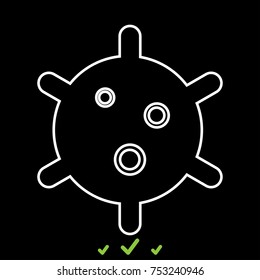 Virus white icon .