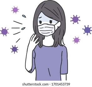 Virus and woman vector illustration