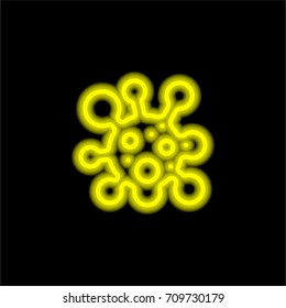Virus yellow glowing neon ui ux icon. Glowing sign logo vector