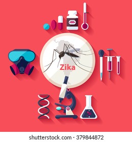 Virus Zika. Flat design.