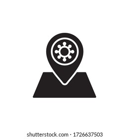 ilustración vectorial de diseño de glifo de zona de virus, aislado en fondo blanco