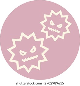 Vírus-1. Ilustração do Quadro. Ilustração vetorial sobre fundo branco - rosa