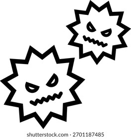 Virus-1. Vektorgrafik auf weißem Hintergrund - Mono