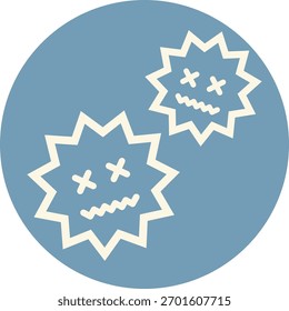 Virus-2. Ilustración de marco. Ilustración vectorial sobre fondo blanco - azul