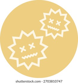Vírus-2. Ilustração do Quadro. Ilustração vetorial sobre fundo branco - amarelo