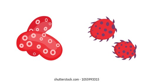 viruse vector illustration. Bacteria and micro-organism in cartoon style.