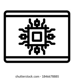Virused tablet icon. Outline virused tablet vector icon for web design isolated on white background