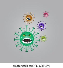 viruses attack, vector illustration, immune system icon, beware of viruses, be careful, science, medicine
