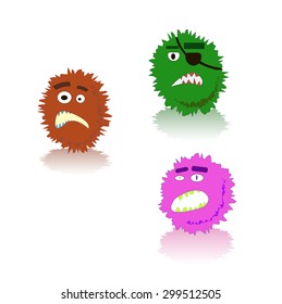 viruses and diseases of various shapes and colors