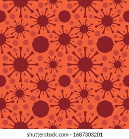 Viruses seamless pattern, abstract background. Illustration of coronavirus.