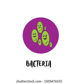 Viruses vector cartoon bacteria. bacterial infection or disease. Microbiology illustration set of emotional microorganisms.