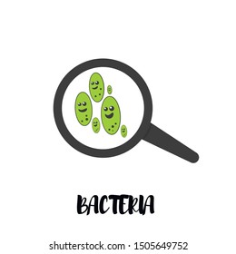 Viruses vector cartoon bacteria. bacterial infection or disease. Microbiology illustration set of emotional microorganisms.