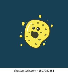 Viruses vector cartoon bacteria. bacterial infection or disease. Microbiology illustration set of emotional microorganisms.