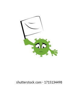 Viruses vector cartoon bacteria emoticon give up character of bacterial 