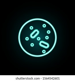 Viruses in vitro neon icon. Simple thin line, outline vector of bacteria icons for ui and ux, website or mobile application