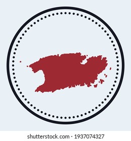 Vis round stamp. Round logo with island map and title. Stylish minimal Vis badge with map. Vector illustration.