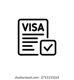 Pedido de visto Ícone aprovado Marca de verificação Conceito de imigração