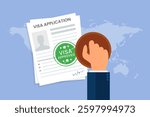 Visa Application Approved Stamp Illustration with Official Immigration Marking