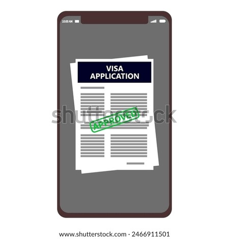 Visa application. Visa Online. Electronic visa. Documents for travel. Isolated vector illustration.