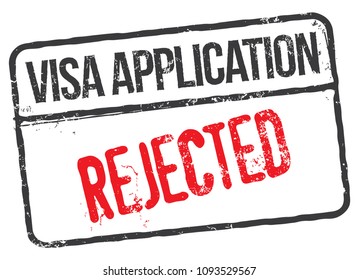 Visa Application Rejected. Vector Stamp.