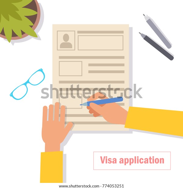 Visa Application Vector Cartoon Isolated Art Stock Vector (Royalty Free