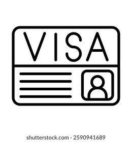 Visa Application Vector Line Icon Design