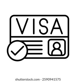 Visa Approval Vector Line Icon Design