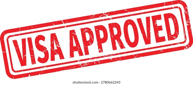 VISA APPROVED red rubber stamp text