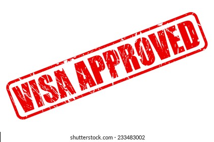 Visa Approved Red Stamp Text On White