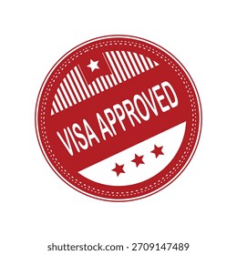 Carimbo Aprovado Visa. Visto vermelho aprovado borracha carimbo vetor ilustração