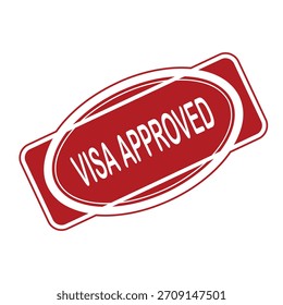 Carimbo Aprovado Visa. Visto vermelho aprovado borracha carimbo vetor ilustração