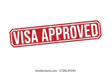 Sello de goma aprobado Visa con texto blanco sobre fondo rojo