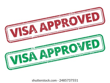 visa approved stamp rectangular vector format scalable 