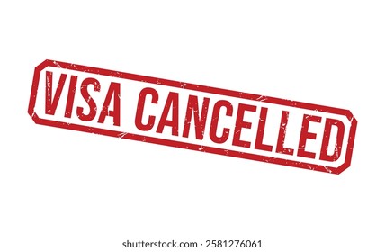 VISA CANCELLED rubber stamp on white background. VISA CANCELLED Stamp.