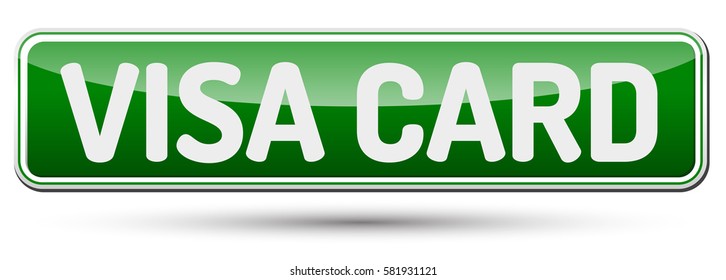 VISA CARD - Abstract beautiful button with text.