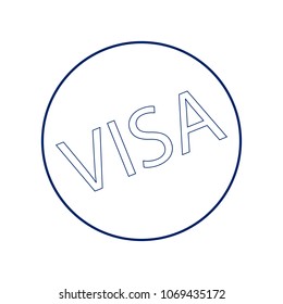 Visa card sign illustration. Vector. Flat style black icon on white.