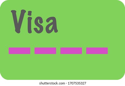 visa card vector illustration icon flat design