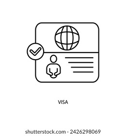 visa concept line icon. Simple element illustration. visa concept outline symbol design.