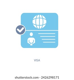 visa concept line icon. Simple element illustration. visa concept outline symbol design.