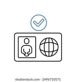 visa concept line icon. Simple element illustration. visa concept outline symbol design.