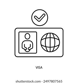 visa concept line icon. Simple element illustration. visa concept outline symbol design.