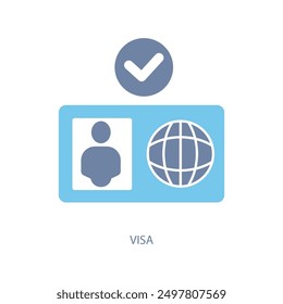 visa concept line icon. Simple element illustration. visa concept outline symbol design.