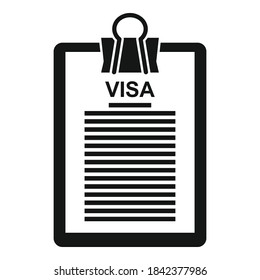 Visa control icon. Simple illustration of visa control vector icon for web design isolated on white background