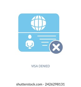 visa denied concept line icon. Simple element illustration. visa denied concept outline symbol design.