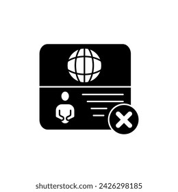 visa denied concept line icon. Simple element illustration. visa denied concept outline symbol design.