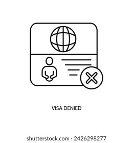 visa denied concept line icon. Simple element illustration. visa denied concept outline symbol design.