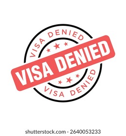 Visa Denied Letter Rubber Stamp Vector Design Template