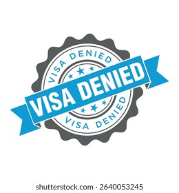 Visa Denied Letter Rubber Stamp Vector Design Template